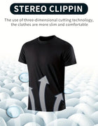 Round Neck T-Shirt 9Pcs Black Ultralight Men Quick Dry Breathable Sweat Shirt for Fitness Gym Running Light Plaid Quick Dry Shor