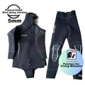 Fleece-lined Wetsuit 5mm Neoprene Hunting & Fishing with  Front Zipper - 2pcs-set Diving Suit for Spearfishing Diving