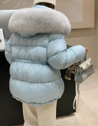 2026 Winter New Women's Down Jacket Warm Hooded Fox Fur Collar Jacket
