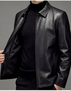 100% sheepskin genuine leather men's stylish and fashionable leather jacket, high-end quality fashion outerwear, new style men's
