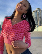 Y2k Women Harajuku Aesthetic Kawaii Cute Hoodies Clothes Graphic Hip Hop Punk Gothic Zip Up Hoodies Casual Streetwear EMO Girl
