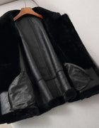 Sheepskin Coat For Women Winter Merino Fur Real Sheep Fur Jacket With Real Mink Fur Sleeve Motorcyle Female Winter Clothings