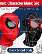 Marvel Superhero Spiderman Mask Costume Breathable High Elasticity Mask Spider Lens Cosplay Hat Gift For Fans Halloween Cosplay