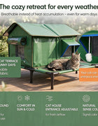 Outdoor Waterproof Cat House Beds Winter Heating Pad Luxury Cat Hiding House Heated Height Increasing Cats Bed Nest Pet Supplies