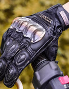 Uglybros Retro Leather Motorcycle Gloves Unisex Protective Shell Windproof Outdoor Riding Gloves Motorbike Summer And Winter