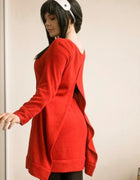 Yor Forger Costume Anime SPY Cosplay Red Knitted Sweater Wig Full Set New Year Role Play Outfit Women Spring Season Party