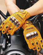 Uglybros Retro Leather Motorcycle Gloves Unisex Protective Shell Windproof Outdoor Riding Gloves Motorbike Summer And Winter