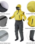 Women's Waterproof Drysuit, Adjustable Waist Wetsuit Drysuit, Neoprene Gasket, Breathable, Kayaking,