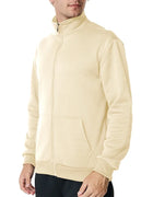 Men's Thermal Fleece Jacket Cozy Wind Resistant Full Zip Coat with Pockets Ideal for Outdoor Workouts and Hiking