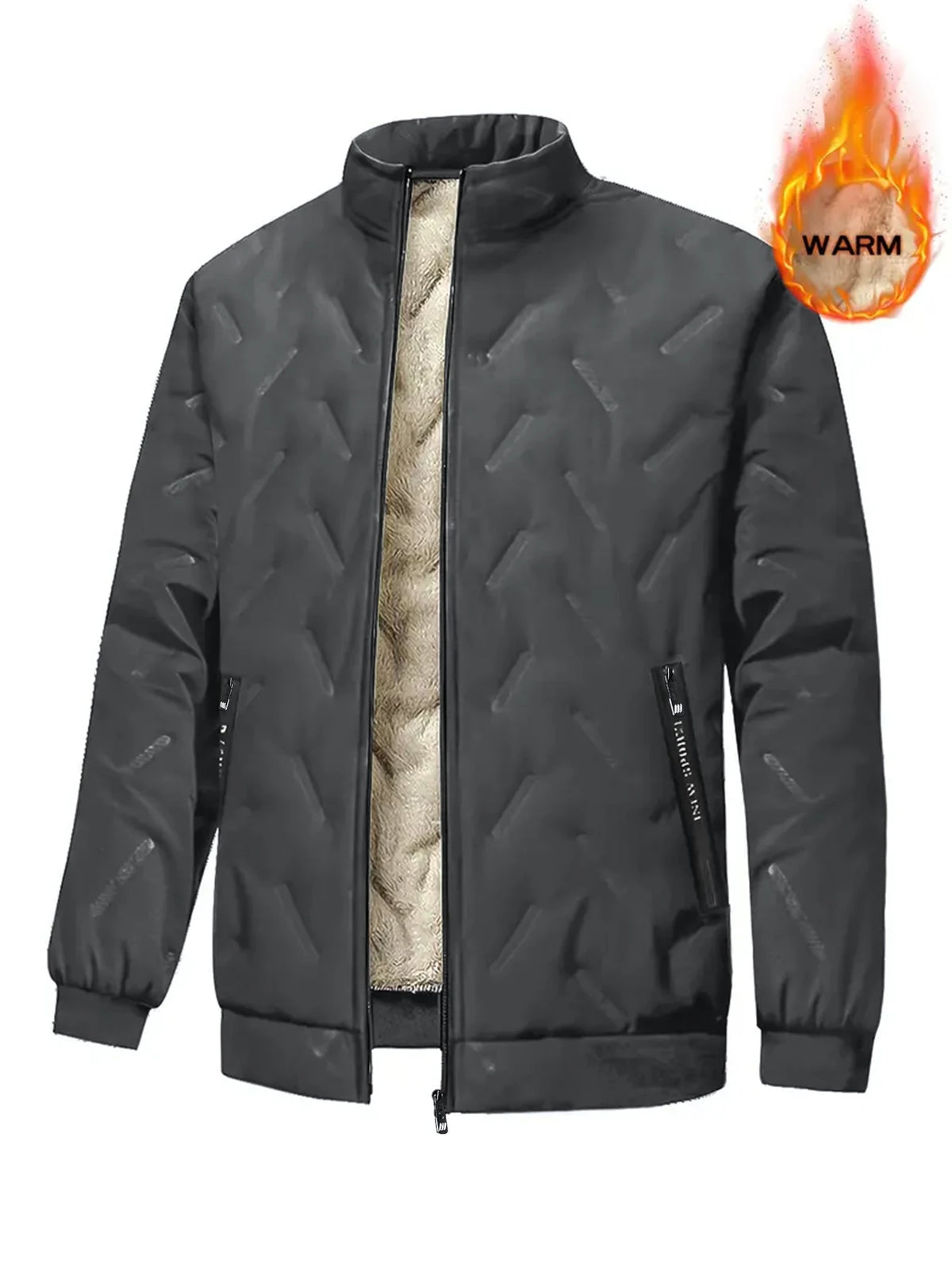 Winter Fleece Jacket Men's Warm Coat Thick Wool Zipper Jacket Casual Long-Sleeved Sportswear Men's Outdoor Casual Clothing.