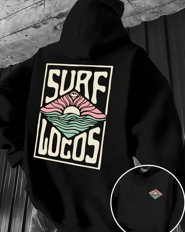 Men's new trendy hoodie, casual daily drawstring hooded sweatshirt with prints, front kangaroo pocket, men's top.