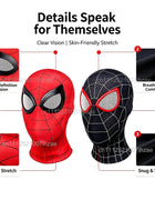 Marvel Superhero Spiderman Mask Costume Breathable High Elasticity Mask Spider Lens Cosplay Hat Gift For Fans Halloween Cosplay