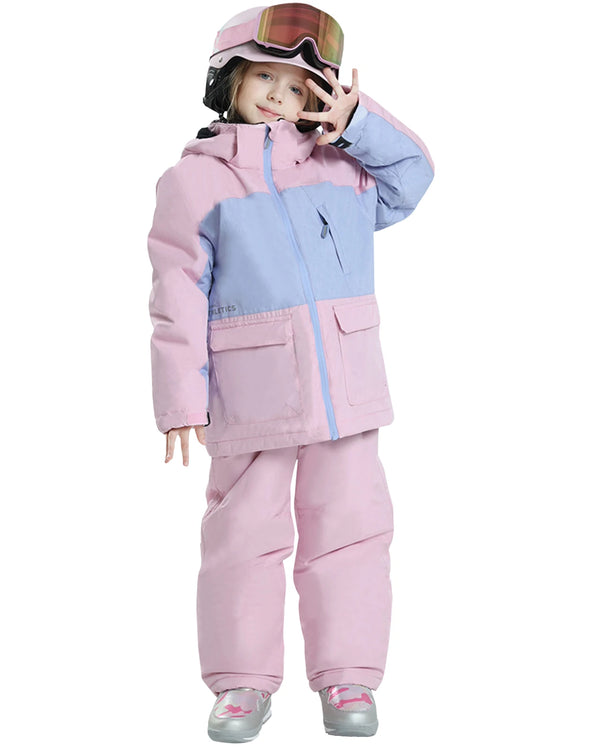 Boys Girls Ski Suit,Winter Outdoor Snowboarding Jacket Pants,Children's Skiing Wear,Waterproof Windproof Warm Kids Snow Clothes