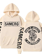 Sons of Anarchy Printed Hoodie, Men's and Women's gothic Retro Fleece Sweatshirt, Autumn and Winter Fashion Casual Pullover