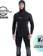 Fleece-lined Wetsuit 5mm Neoprene Hunting & Fishing with  Front Zipper - 2pcs-set Diving Suit for Spearfishing Diving