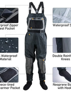 Goture-Thickened Fly Fishing Waders, 100% Waterproof Fishing Clothes, Chest Overalls, Breathable Boot, S, M, L, XL, XXL