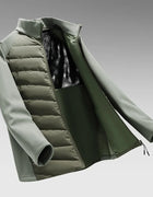 Men's Lightweight Down Jacket Long Sleeve Nylon Spandex Thermal Padded Outdoor Sports Casual Packable Liner Winter Coat