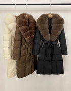Warm Female Feathers Reality Fur Jacket White Duck Down Coat Women Waterproof Real Fox Fur Collar Autumn Winter Puffer Jacket