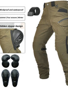 Motorcycle Pants All-season Waterproof Windproof Double-layer Breathable High-waisted Motor Riding Pants Anti-drop Pants For Men