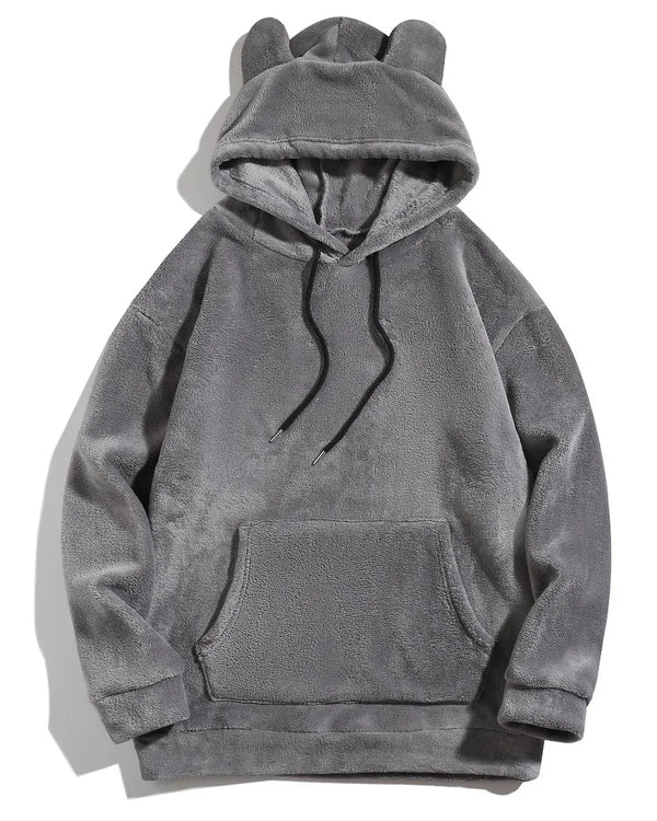 New Top Men and Women Funny Warm Hoodies for Men Clothing Bear Ears Casual Loose Sports Hoodie Unisex