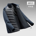 Men's Lightweight Down Jacket Long Sleeve Nylon Spandex Thermal Padded Outdoor Sports Casual Packable Liner Winter Coat