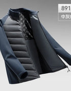 Men's Lightweight Down Jacket Long Sleeve Nylon Spandex Thermal Padded Outdoor Sports Casual Packable Liner Winter Coat