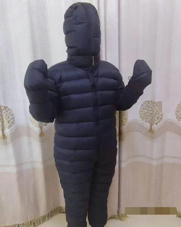 Winter ABDL Adult Warm Goose Down Filling Bodysuit With Hats Gloves Foot Covers Jumpsuit Detachable Soft Waterproof Playsuits