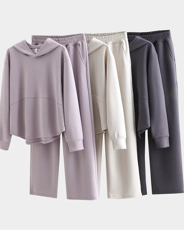 Hoodie Sweatshirt Casual Loose Women's Outerwear Spring Autumn New Style Simple Sporty Two-piece Set Comfortable Slimming