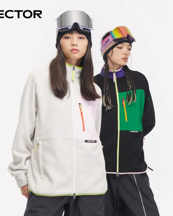 VECTOR Fleece Jacket Woman Autumn Winter Warm Coats Men Clothing 2023 Contrast Sleeve Sweatshirt Coats Color Outdoor Jakcets