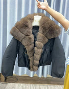 White Goose Down Coat Windproof Women Autumn Winter Warm Puffer Jacket Female Fur Jacket Waterproof Feather Real Fox Fur Collar