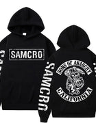 Sons of Anarchy Printed Hoodie, Men's and Women's gothic Retro Fleece Sweatshirt, Autumn and Winter Fashion Casual Pullover