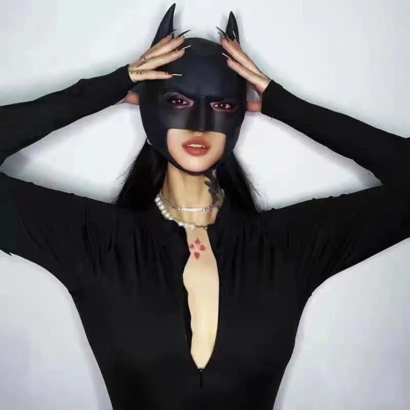 Bat Mask Style Latex Mask for Adults Unisex Cosplay Halloween Costume Accessory Dance Party Adult Masquerade mask cosplay