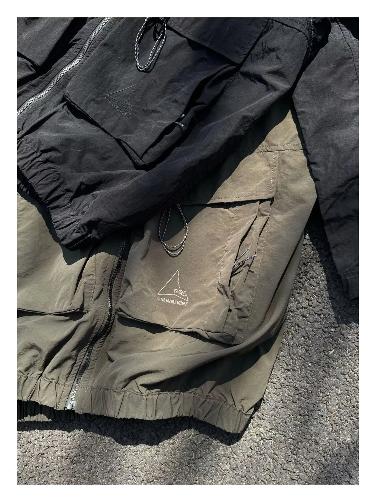 and wander New Arrival Nylon Hooded Jacket Outdoor Multi Large Pockets Windproof Hiking Camping Loose Functional Outerwear