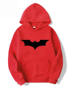 Men's hoodie and bat logo: Fashionable and comfortable hooded sweatshirt, a fan of heroes