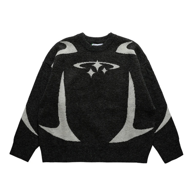 Unisex Y2K Retro Star Pattern Sweater Harajuku Style Aesthetic Autumn Winter Fashion Big Promotion Casual Sweater