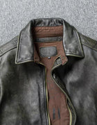 Top Layer Cowhide Leather Jacket A2 Air Force Flight Suit Men's Retro Old Leather Jacket Slim Fit Short Lapel Jacket