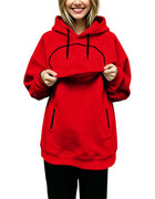 Oversized Hoodie with Pet Pouch Women's Zipper Kangaroo Pocket Sweatshirts for Small Cat & Dog Pet Lover Hoody Hooded Pullover