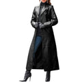 2020 Women Autumn Winter Solid Color Faux Leather Long Slim Wind Coat Windbreaker Women's Clothing женская куртка femme veste