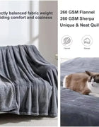 Electric Heated Blanket with 6 Heat Settings and 10 Timer Options Flannel and Sherpa Materials Washable Perfect Warm Gift