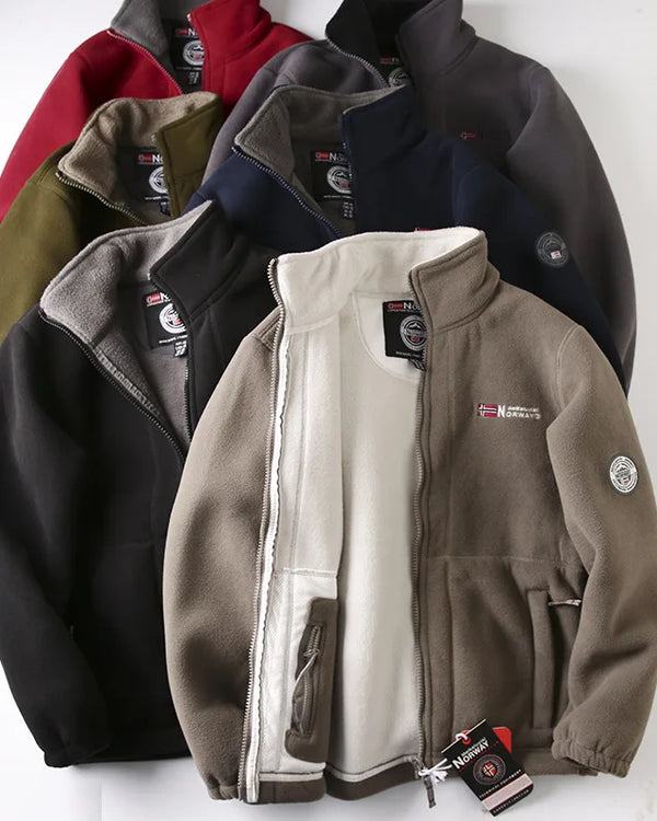 Mens Double Sided Fleece Jacket Autumn Winter Thick Flannel Warm Casual Loose Oversized Coat Streetwear Fashion