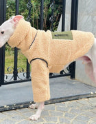 Thickened Lamb Wool Two in One Dog Cotton Coat Windproof Warm Coat High Necked Large Dog Outdoor Trendy Clothing Pet Winter Vest