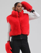 Windproof Plush Skiing Jacket Thick Warm Female Ski Waistcoat Winter New Snowboard Tops Snowfield Sport Vests Women Snow Clothes