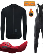 YKYWBIKE Winter Men Cycling Jacket Sets Thermal Fleece Long Sleeve 5-15°C Jersey Suit for Bib Pants Suit Ride Bicycle Clothing