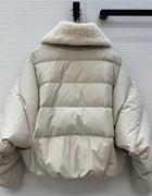 Women's down jacket 2026 Winter New Lamb Fleece Collar Splicing Warm Thick Coat 90 white duck down filling puffer jacket parka