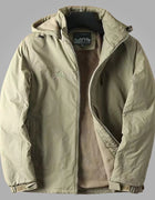 Waterproof Fleece Lined Warm Jacket Outdoor Hiking Trekking Jacket with Hood Spring Autumn Windbreaker Hooded Jacket Mens Coats