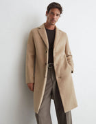 Modern Men Wool Blend Overcoat Single Breasted Notched Lapel Mid Long Suit Coat Elegant Male Autumn Outerwear Custom 1 Piece