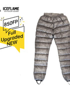 Ice Flame Down Pants Outdoor Camping Grey Duck Down Pants 850FP Ultralight Portable Hiking Thermal Inner UNISEX