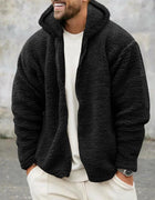 Men's Autumn and Winter Double-Sided Fleece Warm Jacket  Loose Hooded Casual Jacket