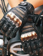 Uglybros Retro Leather Motorcycle Gloves Unisex Protective Shell Windproof Outdoor Riding Gloves Motorbike Summer And Winter