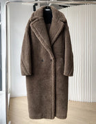 New Max Teddy Bear Winter Jacket Real Fur Women Silhouette Teddy Grain Alpaca Sheared Coat Women's Coats